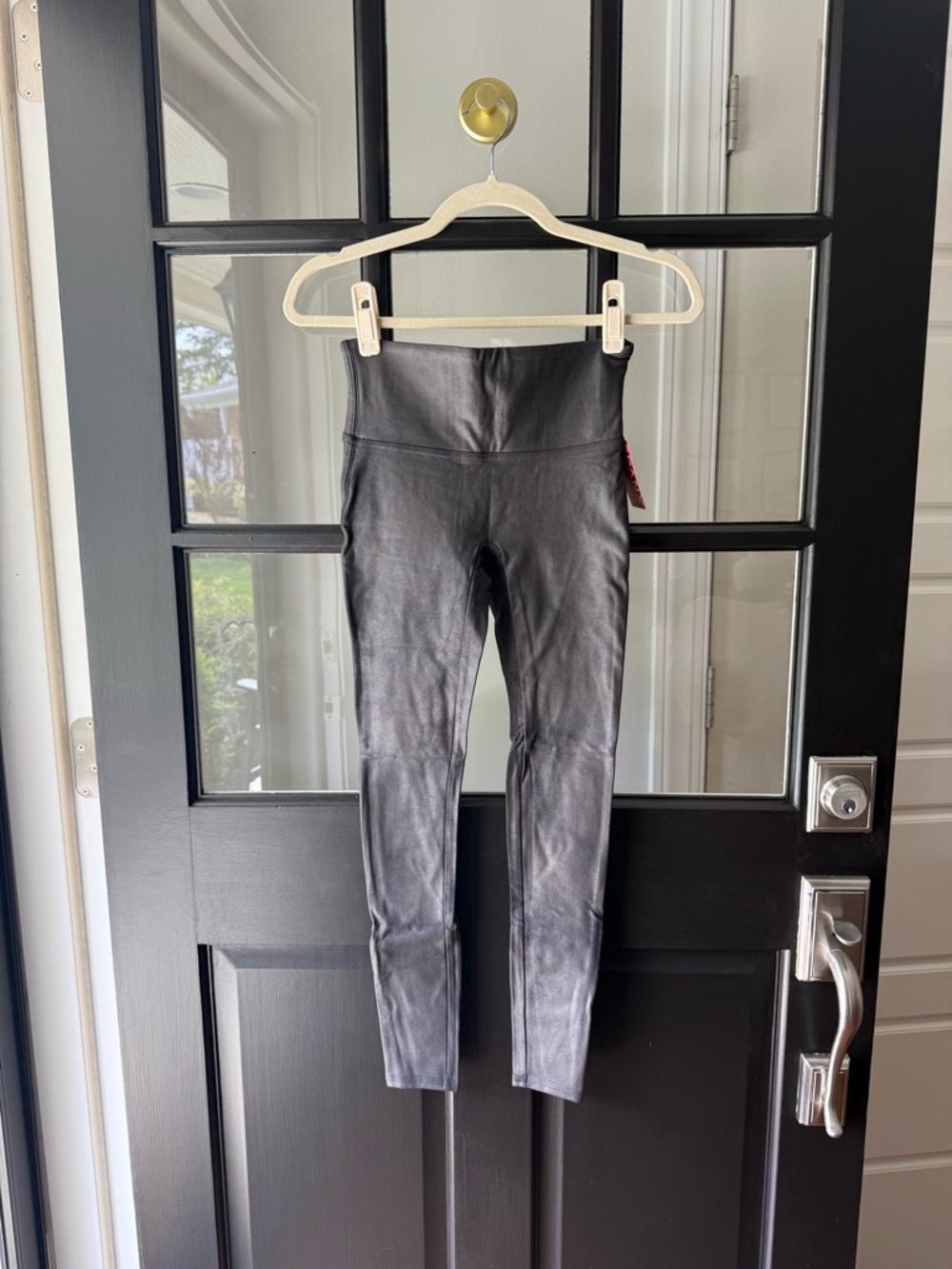 SPANX Black Faux-Leather Leggings